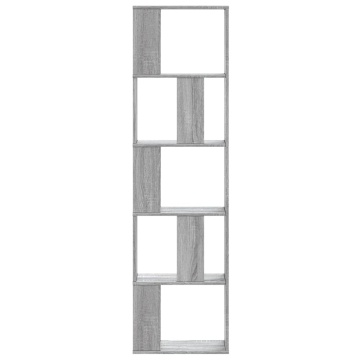Bibliotecă 5 niveluri gri sonoma 45x23,5x162,5cm lemn prelucrat - Img 3