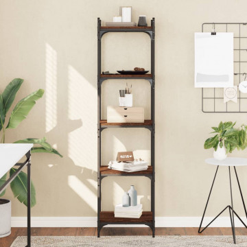 Bibliotecă 5 niveluri, stejar maro 40x30x154 cm, lemn prelucrat - Img 1