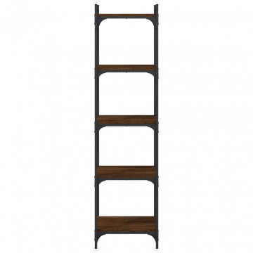 Bibliotecă 5 niveluri, stejar maro 40x30x154 cm, lemn prelucrat - Img 4