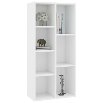 Bibliotecă, alb, 50x25x106 cm, lemn prelucrat - Img 3