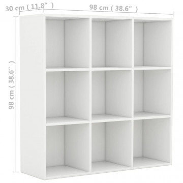 Bibliotecă, alb, 98 x 30 x 98 cm, PAL - Img 5