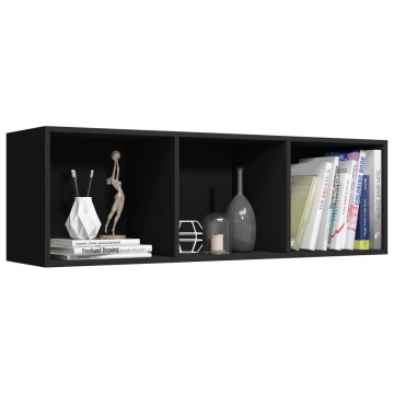 Bibliotecă/Comodă TV, negru, 36 x 30 x 114 cm, PAL - Img 6