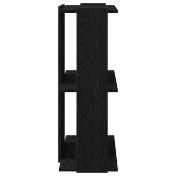 Bibliotecă cu 3 etaje, negru, 60x30x80 cm, lemn de prelucrare - Img 8