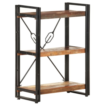 Bibliotecă cu 3 rafturi, 60x30x80 cm, lemn masiv reciclat - Img 5