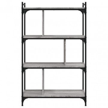 Bibliotecă cu 4 niveluri gri sonoma 76x32x123 cm lemn compozit - Img 4