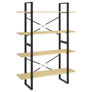 Bibliotecă cu 4 rafturi, 100x30x140 cm, lemn masiv de pin - Img 2