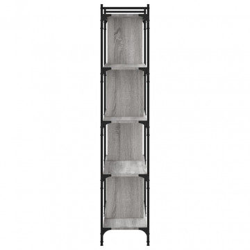 Bibliotecă cu 5 niveluri gri sonoma 76x32x158 cm lemn compozit - Img 8