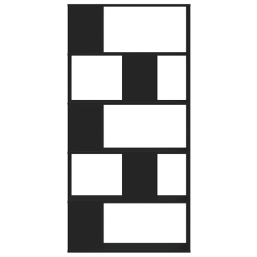Bibliotecă cu 5 niveluri negru 80,5x23,5x162,5cm lemn prelucrat - Img 3