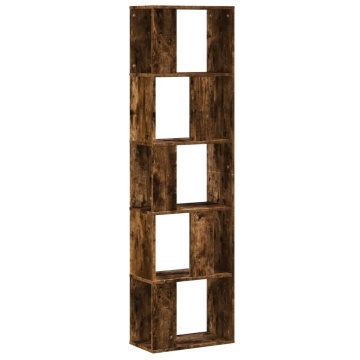 Bibliotecă cu 5 niveluri stejar fumuriu 45x23,5x162,5 cm lemn - Img 2