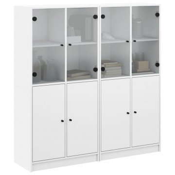 Bibliotecă cu uși, alb, 136x37x142 cm, lemn prelucrat - Img 8