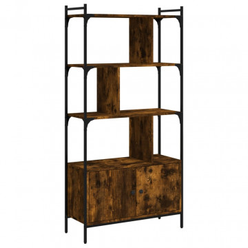 Bibliotecă cu uși stejar fumuriu 76,5x30x154,5 cm lemn compozit - Img 2