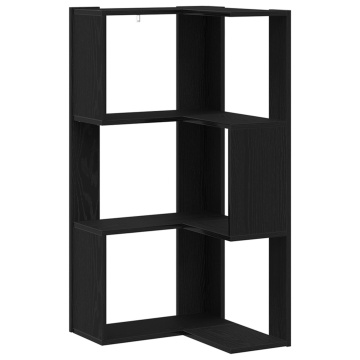 Bibliotecă de colț 3-Nivele Stejar Negru 50x50x102 cm Lemn compus - Img 2