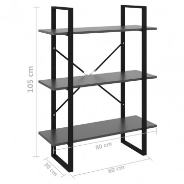 Bibliotecă, gri, 80x30x105 cm, PAL - Img 6