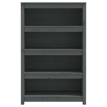 Bibliotecă, gri, 80x35x126 cm, lemn masiv de pin - Img 8