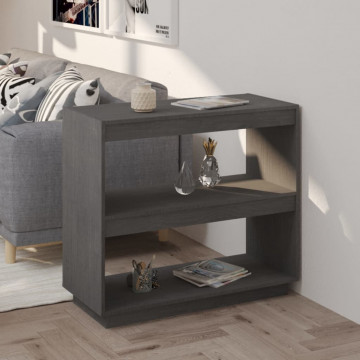 Bibliotecă, gri, 80x35x71 cm, lemn masiv de pin - Img 1