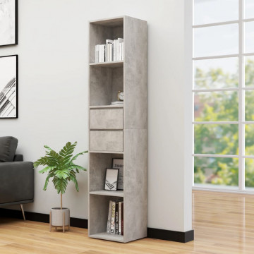 Bibliotecă, gri beton, 36 x 30 x 171 cm, PAL - Img 1