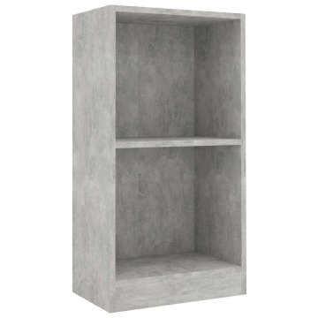 Bibliotecă, gri beton, 40x24x75 cm, lemn prelucrat - Img 2