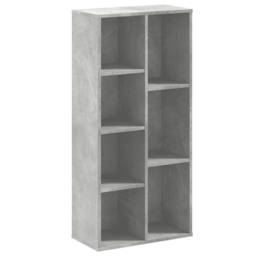 Bibliotecă, gri beton, 50x25x105 cm, lemn compozit - Img 2