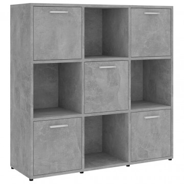 Bibliotecă, gri beton, 90 x 30 x 90 cm, PAL - Img 2
