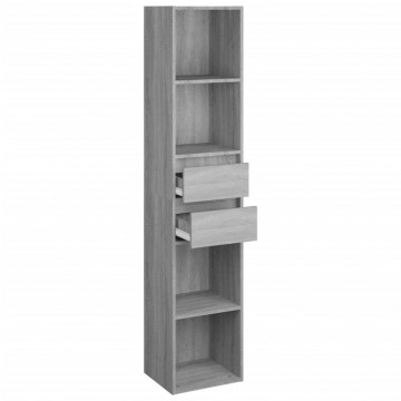 Bibliotecă, gri sonoma, 36x30x171 cm, lemn prelucrat - Img 8