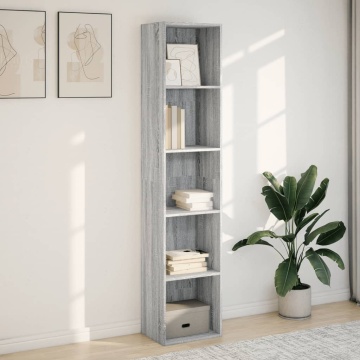 Bibliotecă, gri sonoma, 40x30x189 cm, lemn prelucrat - Img 3