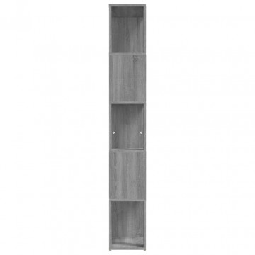 Bibliotecă, gri sonoma, 45x24x160 cm, lemn compozit - Img 5