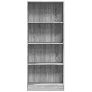 Bibliotecă, gri sonoma, 60x24x143 cm, lemn prelucrat - Img 4