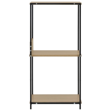 Bibliotecă mică negru/stejar, 33,5x39,6x79,7 cm, lemn prelucrat - Img 4