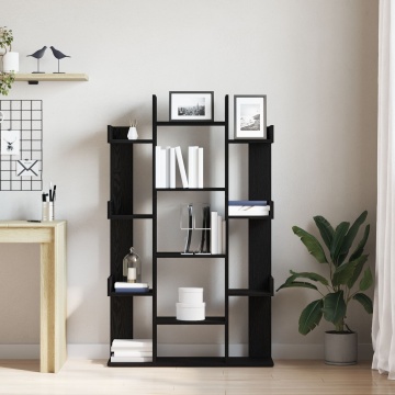 Bibliotecă Neagră din Stejar 86x25,5x140 cm din Lemn prelucrat - Img 4
