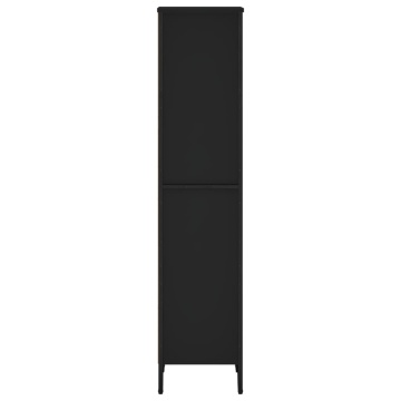 Bibliotecă, negru, 50x31x137,5 cm, lemn prelucrat - Img 8