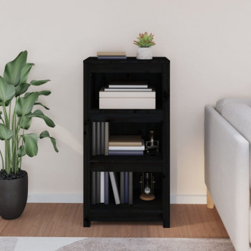 Bibliotecă, negru, 50x35x97 cm, lemn masiv de pin - Img 3