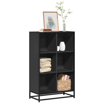 Bibliotecă, negru, 65,5x33x107,5 cm, lemn prelucrat - Img 1