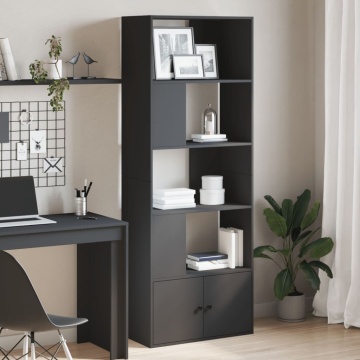 Bibliotecă, negru, 70x36x189 cm, lemn prelucrat - Img 1