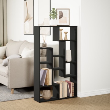 Bibliotecă, negru, 72x20x120 cm, lemn prelucrat - Img 4