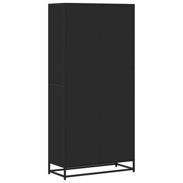 Bibliotecă, negru, 80,5x35x170,5 cm, lemn prelucrat - Img 5