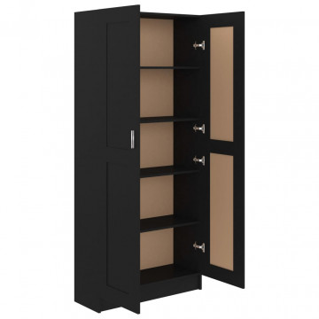 Bibliotecă, negru, 82,5 x 30,5 x 185,5 cm, PAL - Img 4