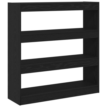 Bibliotecă/paravan de cameră, stejar negru, 100x30x103 cm, lemn - Img 2