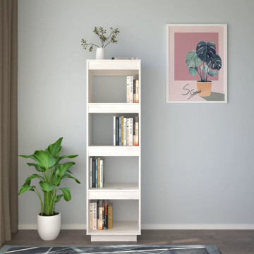 Bibliotecă/Separator cameră, alb, 40x35x135 cm, lemn masiv pin - Img 3
