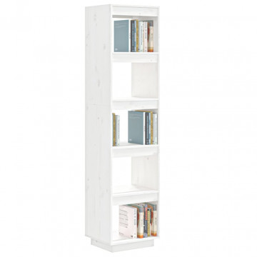 Bibliotecă/Separator cameră alb 40x35x167 cm lemn masiv de pin - Img 4