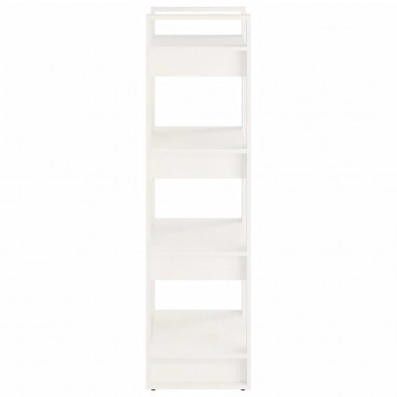 Bibliotecă/Separator cameră,alb, 60x35x125 cm, lemn masiv pin - Img 4