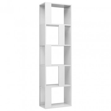 Bibliotecă/Separator cameră, alb extralucios, 45x24x159cm, PAL - Img 2