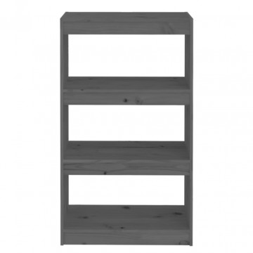 Bibliotecă/Separator cameră gri 60x30x103,5 cm, lemn masiv pin - Img 8