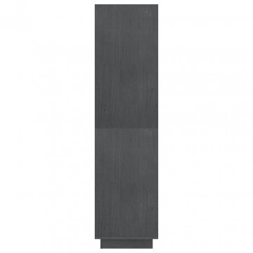 Bibliotecă/Separator cameră, gri, 80x35x135 cm, lemn masiv pin - Img 5