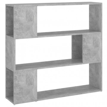 Bibliotecă/Separator cameră, gri beton, 100x24x94 cm - Img 2
