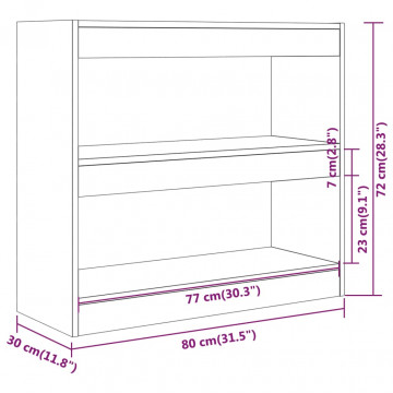 Bibliotecă/Separator cameră, gri beton, 80x30x72 cm - Img 6