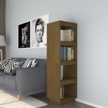 Bibliotecă/Separator cameră maro miere 40x35x135cm lemn pin - Img 1