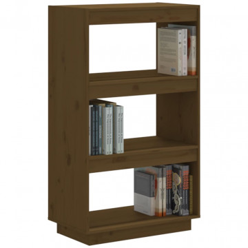 Bibliotecă/Separator cameră maro miere 60x35x103cm lemn pin - Img 4