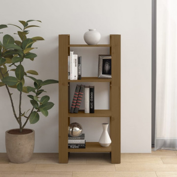 Bibliotecă/Separator cameră maro miere 60x35x125 cm lemn masiv - Img 1