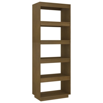 Bibliotecă/Separator cameră, maro miere, 60x35x167 cm, lemn pin - Img 2