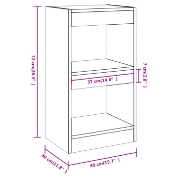 Bibliotecă/Separator cameră, negru, 40x30x72 cm - Img 6